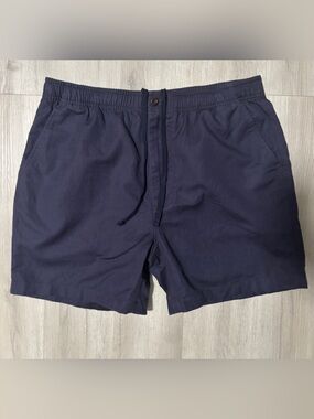 J. CREW Navy Cotton/Linen Drawstring Waist Mens Shorts NWT Size L